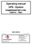 Operating manual UPS - System