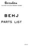 ELECTRONIC HIGH SPEED EMBROIDERY MACHINE BEHJ PARTS LIST
