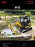 MINI EXCAVATOR SV22. Operating weight (canopy / cabin) Engine Digging force (arm) Digging force (bucket) 2120 / 2260 kg 3TNV76 11,8 kn 18,6 kn