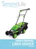 USER S MANUAL LAWN MOWER PSLCLM60