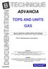 ADVANCIA TOPS AND UNITS GAS BUILDER S SPECIFICATIONS. Part D: Maintenance instructions 3BE390842NM