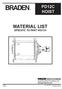 MATERIAL LIST SPECIFIC TO PART #05724