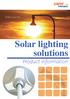 Solar lighting solutions. Product information