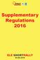 Supplementary Regulations 2016