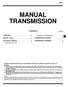 MANUAL TRANSMISSION CONTENTS