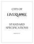 CITY OF STANDARD SPECIFICATIONS