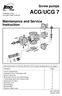 ACG/UCG 7. Maintenance and Service Instruction. Screw pumps. This instruction is valid for all ACG/UCG pump models shown on page 2