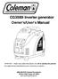 CG3500i Inverter generator Owner s/user s Manual
