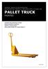 PALLET TRUCK PAINTED OPERATING INSTRUCTIONS MAINTENANCE MANUAL PARTS CATALOGUE DECLARATIONS OF CONFORMITY