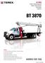 BT 3870 BT US t Lifting Capacity Boom Truck Cranes Datasheet Imperial. Features: