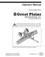 Great Plains. Operator Manual. Manufacturing, Inc. Simba Single Press.   ORIGINAL INSTRUCTIONS Copyright 2013 Printed