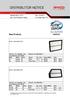 New Products. Distributor Notice: Date: Topic: New Products/New Listings No. of Pages: Page 1 of 5 A1775 RYCO AIR FILTER