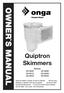 OWNER`S MANUAL. Quiptron Skimmers. Models