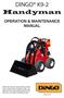 DINGO K9-2 Handyman OPERATION & MAINTENANCE MANUAL