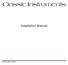 Classic Instruments. Installation Manual. Revised: July 23,