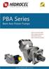 PBA Series. Bent Axis Piston Pumps. cast iron pump body, high output pressure, high performance, high rotational speeds...