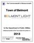 Town of Belmont. to the Department of Public Utilities. The Commonwealth of Massachusetts. of Massachusetts for the Year ended December 31,