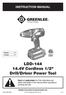 LDD V Cordless 1/2 Drill/Driver Power Tool