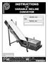 INSTRUCTIONS FOR VARIABLE INCLINE CONVEYOR SIV