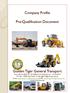 Company Profile. Pre-Qualification Document