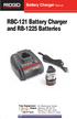 RBC-121 Battery Charger and RB-1225 Batteries