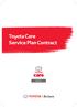 Toyota Care Service Plan Contract