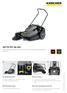 KM 70/30 C Bp Adv. High productivity push sweeper for indoor and outdoor use, with battery-powered roller and side brushes. Adjustable push handle
