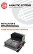 INSTALLATION & OPERATION MANUAL VTC605 SERIES VOLTAGE CONVERTER