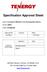 Specification Approval Sheet