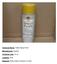 Chemical Name: Yellow Spray Paint. Manufacturer: Lawson. Container size: 12 oz. Location: VLA. Disposal: Place empty container in trash.