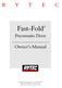 Fast-Fold. Pneumatic Door. Owner s Manual. [Revision: February 23, , Rytec Corporation 2004]