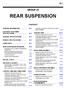 REAR SUSPENSION GROUP CONTENTS GENERAL INFORMATION FASTENER TIGHTENING SPECIFICATIONS TRAILING ARM...