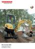 Mini-excavator ViO20. Operating weight: 2335/2230 kg Arm digging force: 1200 kgf Bucket digging force: 1900 kgf