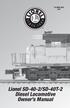 Lionel SD-40-2/SD-40T-2 Diesel Locomotive Owner s Manual