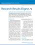 Research Results Digest 72