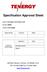 Specification Approval Sheet