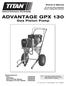 ADVANTAGE GPX 130 Gas Piston Pump