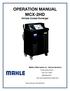 OPERATION MANUAL MCX-2HD Multiple Coolant Exchanger