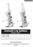 Hydraulic Log Splitters Operator s Manual