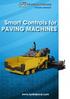 Smart Controls for PAVING MACHINES