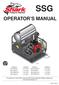 SSG OPERATOR S MANUAL. To locate your local Shark Commercial Pressure Washer Dealer nearest you, visit   SSG E/G