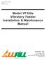 Model VF100e Vibratory Feeder Installation & Maintenance Manual
