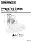 Hydro Pro Series. Owner/Operator Manual