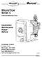 Manual. MicroTron. Series C. Installation Maintenance Repair Manual. Chemical Metering Pump
